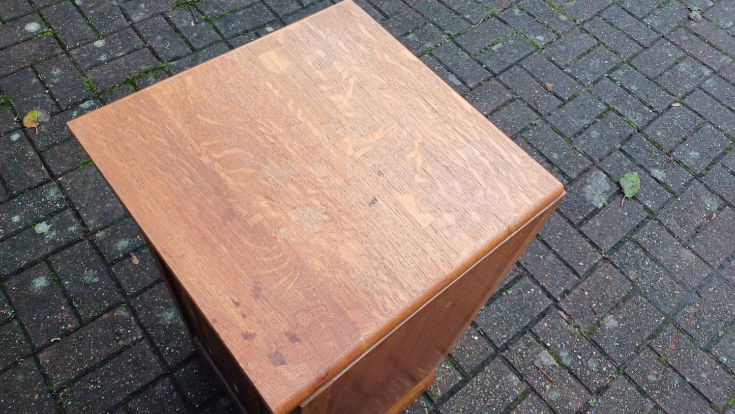 Vintage Retro Oak and Chrome Bedside Cupboard.