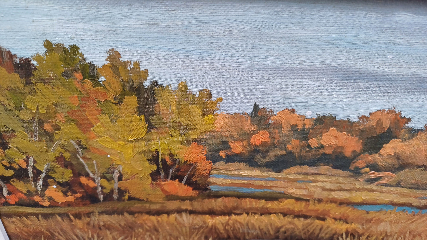 Original Vintage Oil Painting entitled Late September (painted in Petersfield, Manitoba Canada) by Kenneth F Martin 1975 collectable