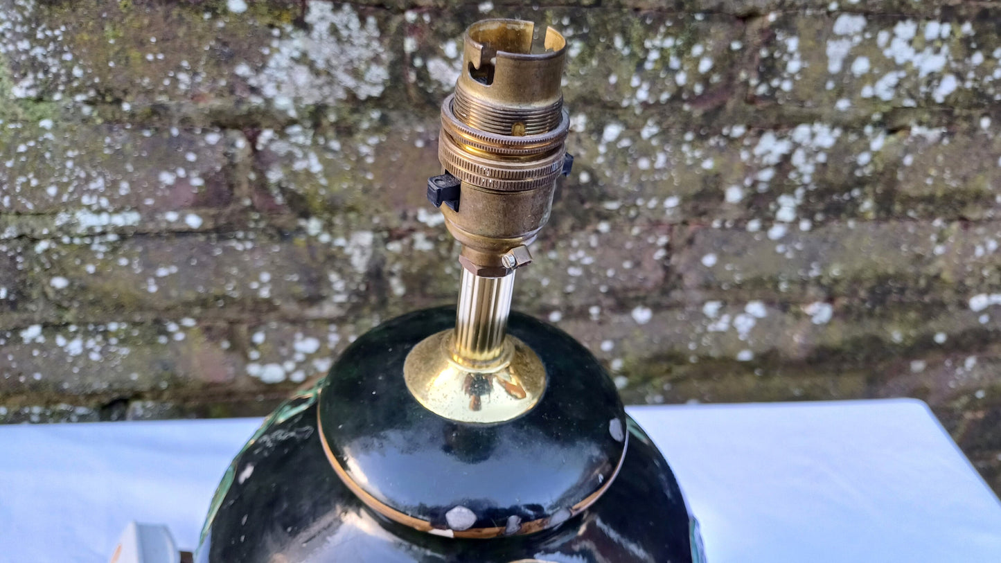Gregory's Ltd Table Lamp in Black Green and Gold - large and very stylish, Grecianesque - 36cm tall - working order