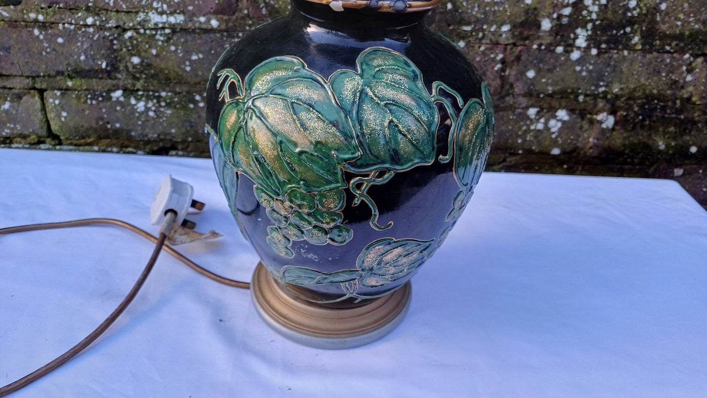 Gregory's Ltd Table Lamp in Black Green and Gold - large and very stylish, Grecianesque - 36cm tall - working order