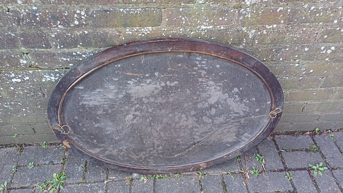 Massive Top Quality Vintage Mahogany Fluted Decorative Wall Mirror Late Victorian.