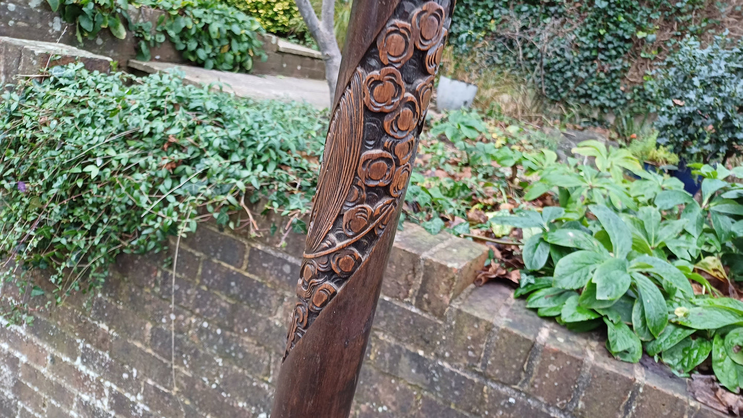 Superb Imposing Oriental Carved Full Length Serpent Standard Lamp.