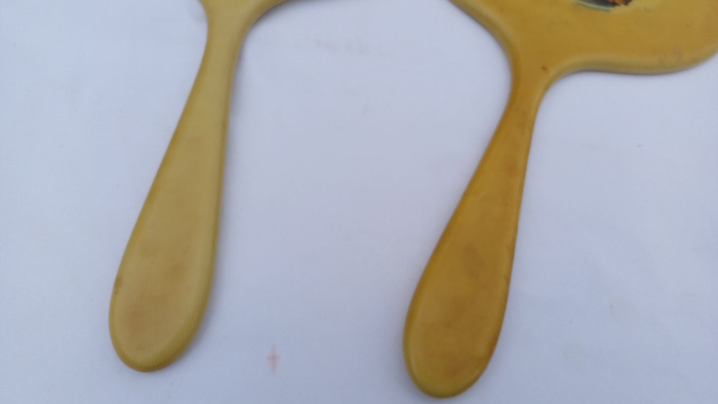 1950s pair of hand mirrors - great size - very handy 33cm x 20cm