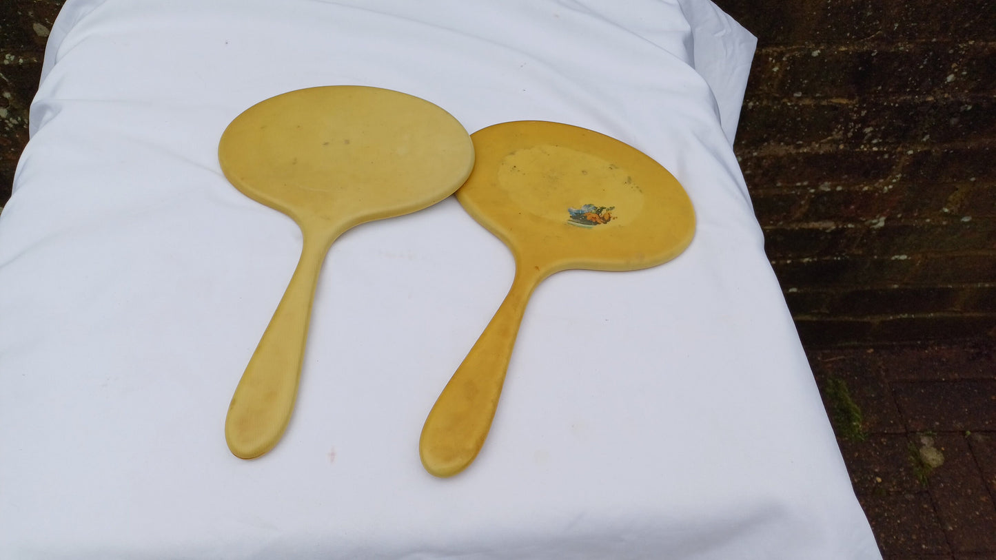 1950s pair of hand mirrors - great size - very handy 33cm x 20cm