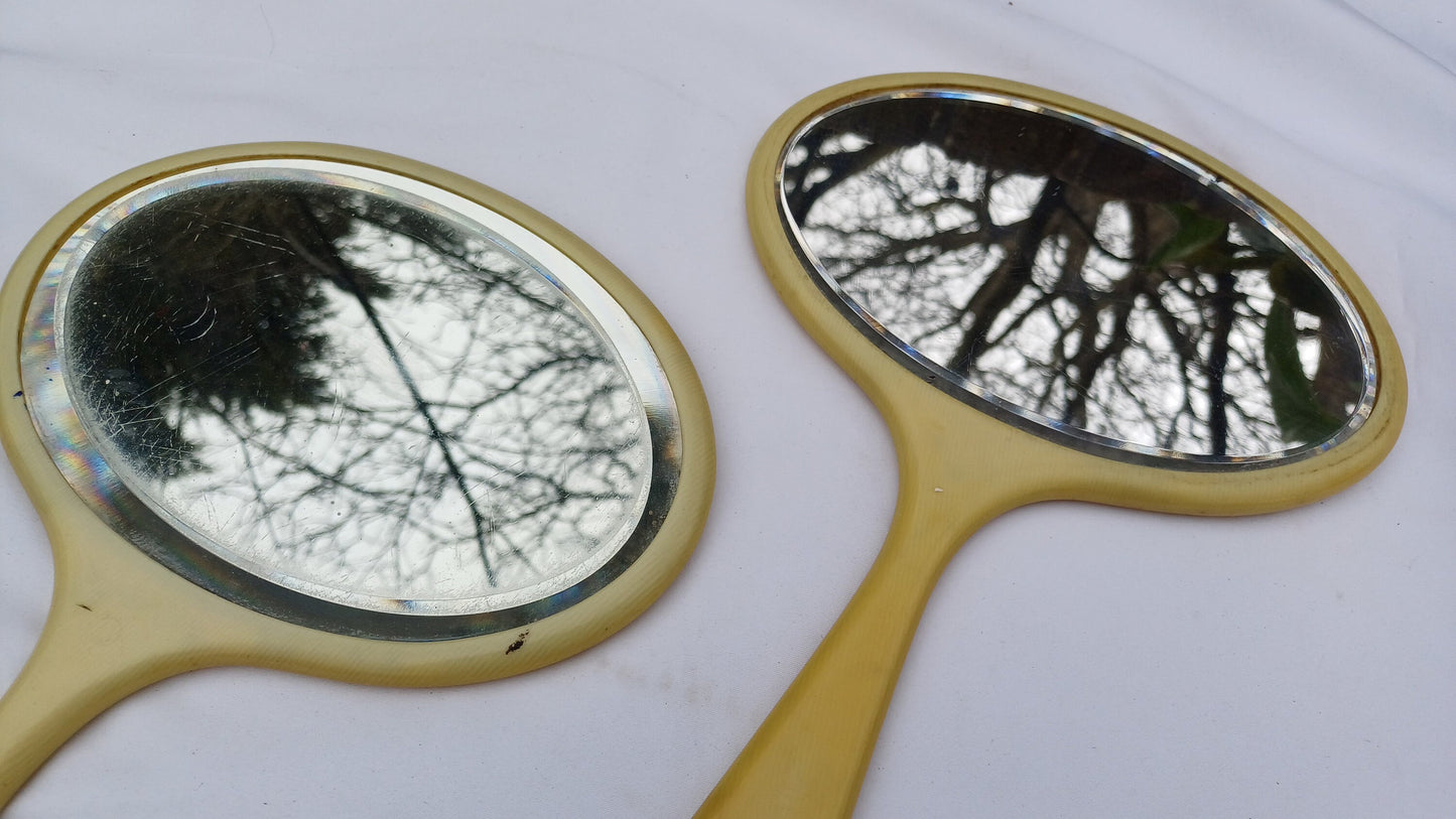 1950s pair of hand mirrors - great size - very handy 33cm x 20cm