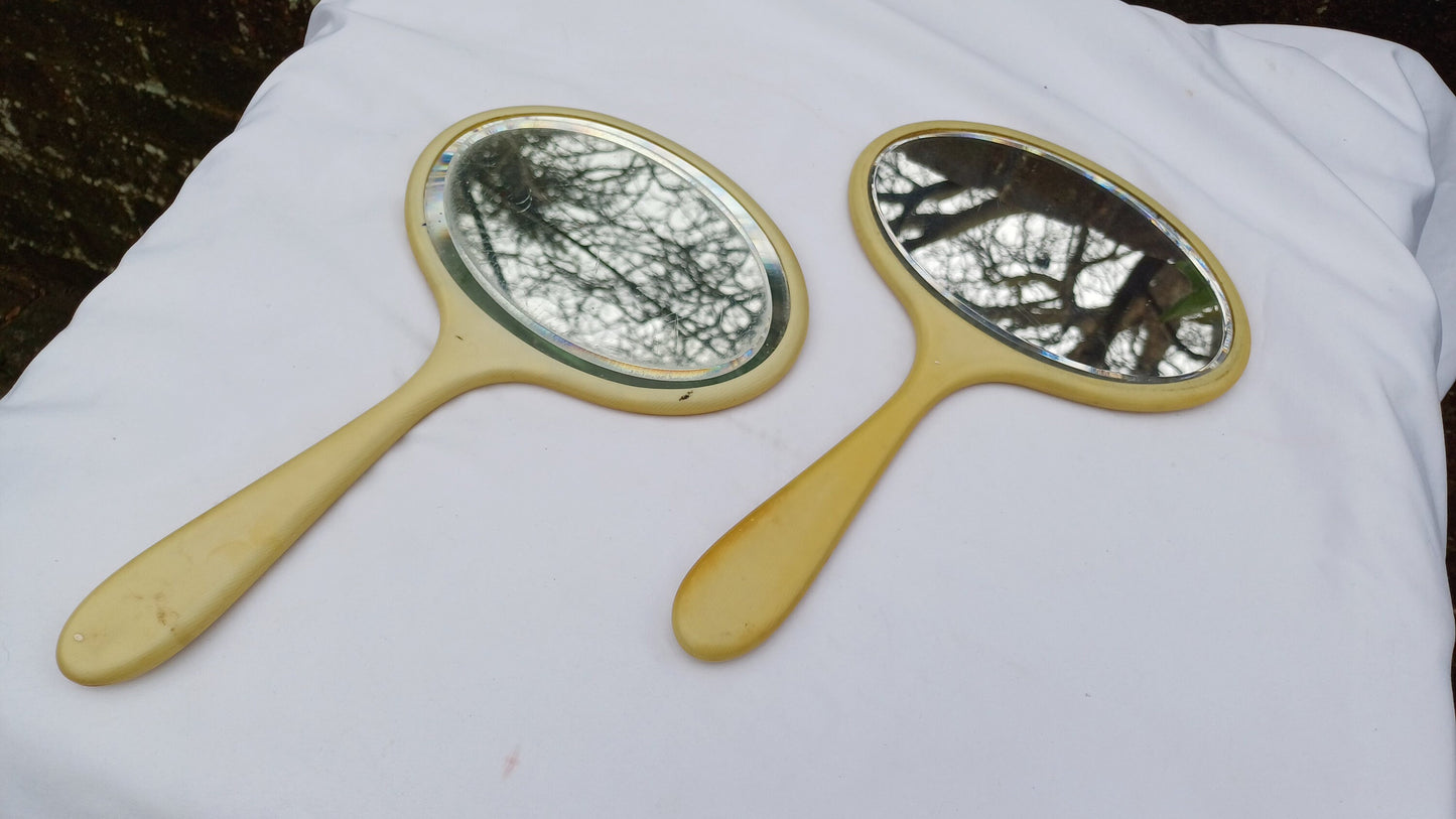1950s pair of hand mirrors - great size - very handy 33cm x 20cm