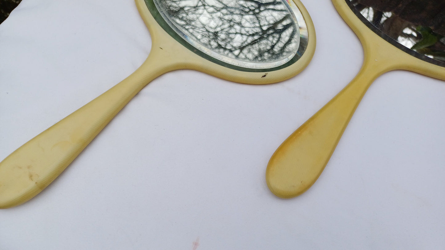 1950s pair of hand mirrors - great size - very handy 33cm x 20cm