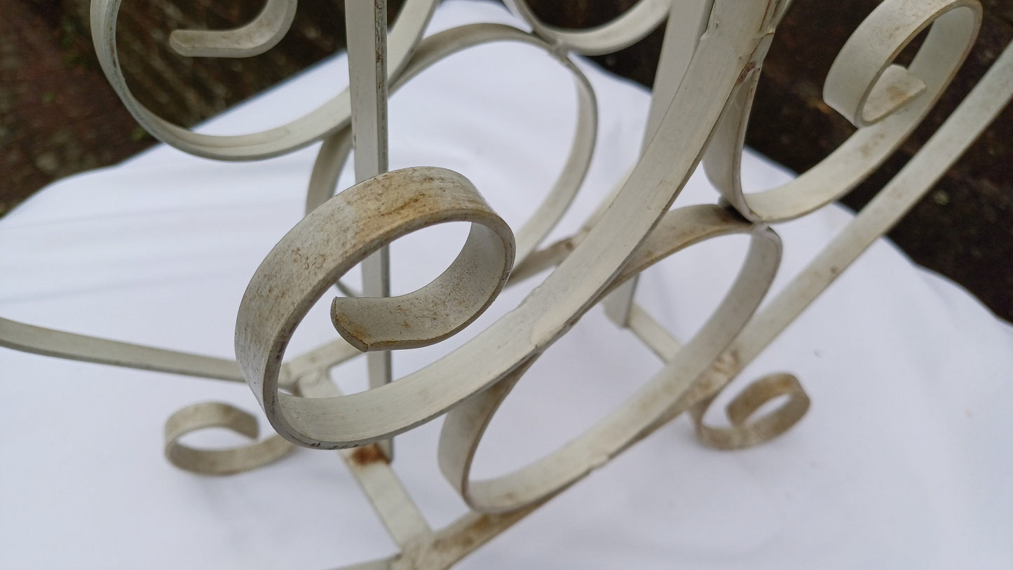 Delightful Vintage Magazine Newspaper Rack - Retro Mid Century - curls and heart shaped?