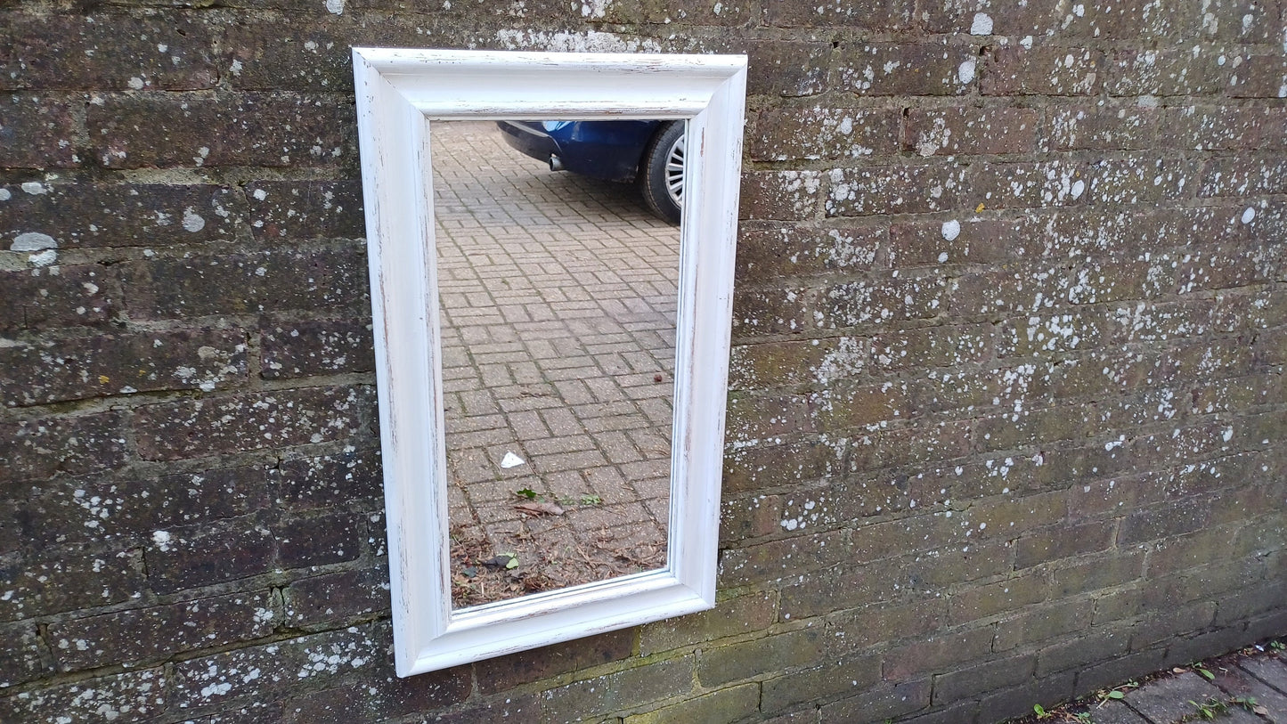 Stunning Vintage Painted Wooden Mirror in Farrow and Ball