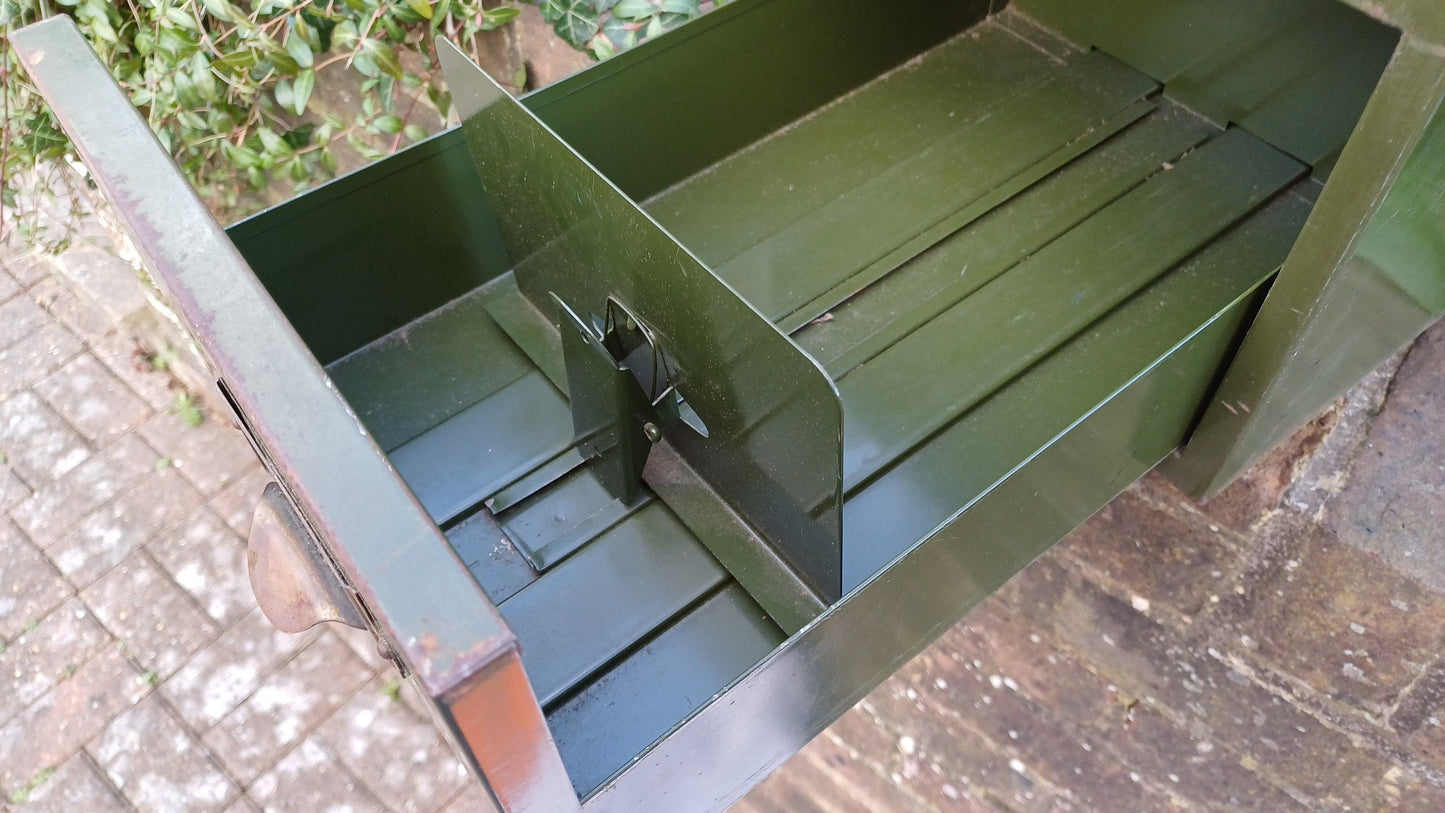 Vintage Retro Industrial Metal Filing Drawer Desk Storage