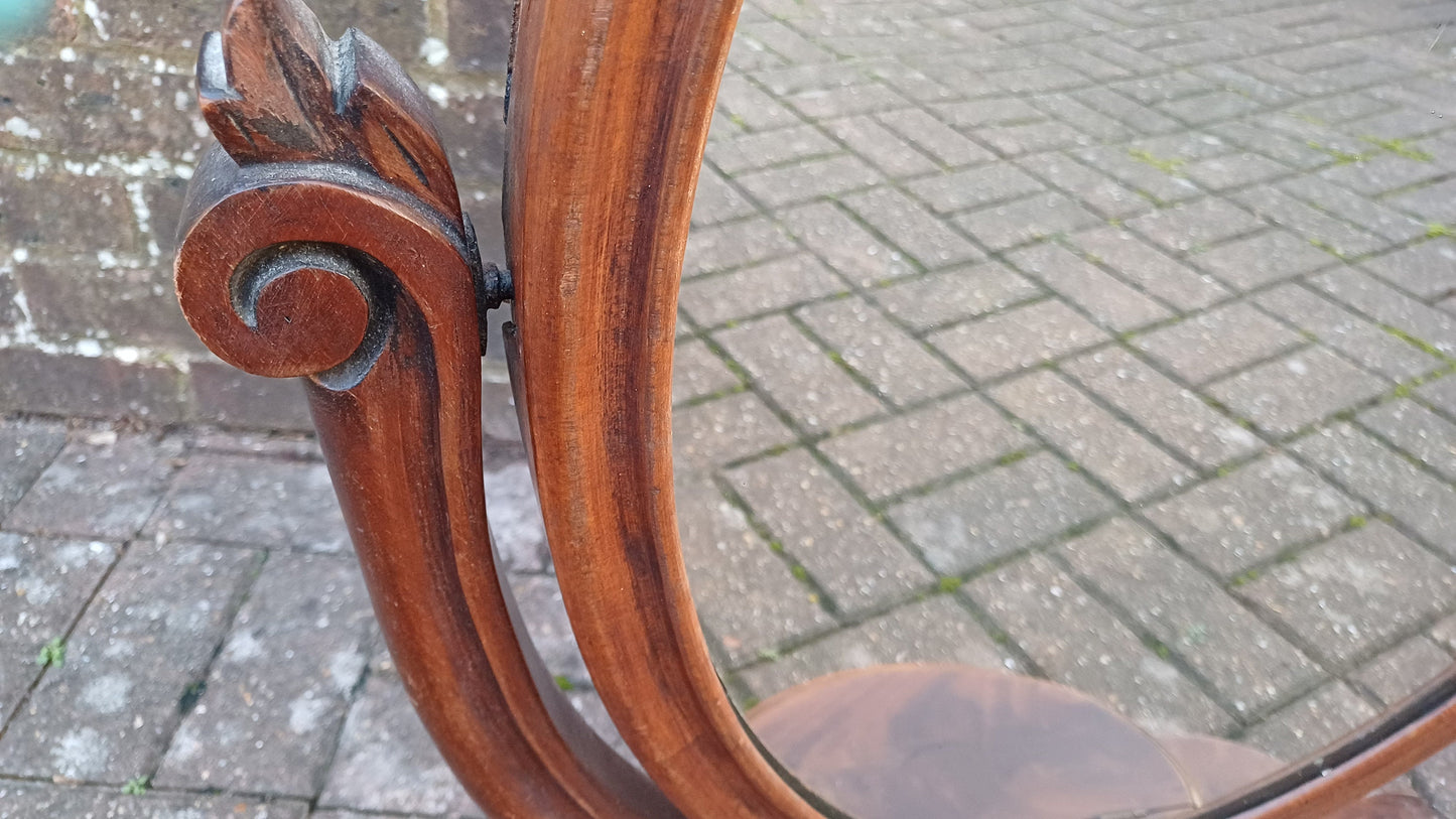 Huge Outstanding Vintage Oval Victorian Dressing Table Mirror.