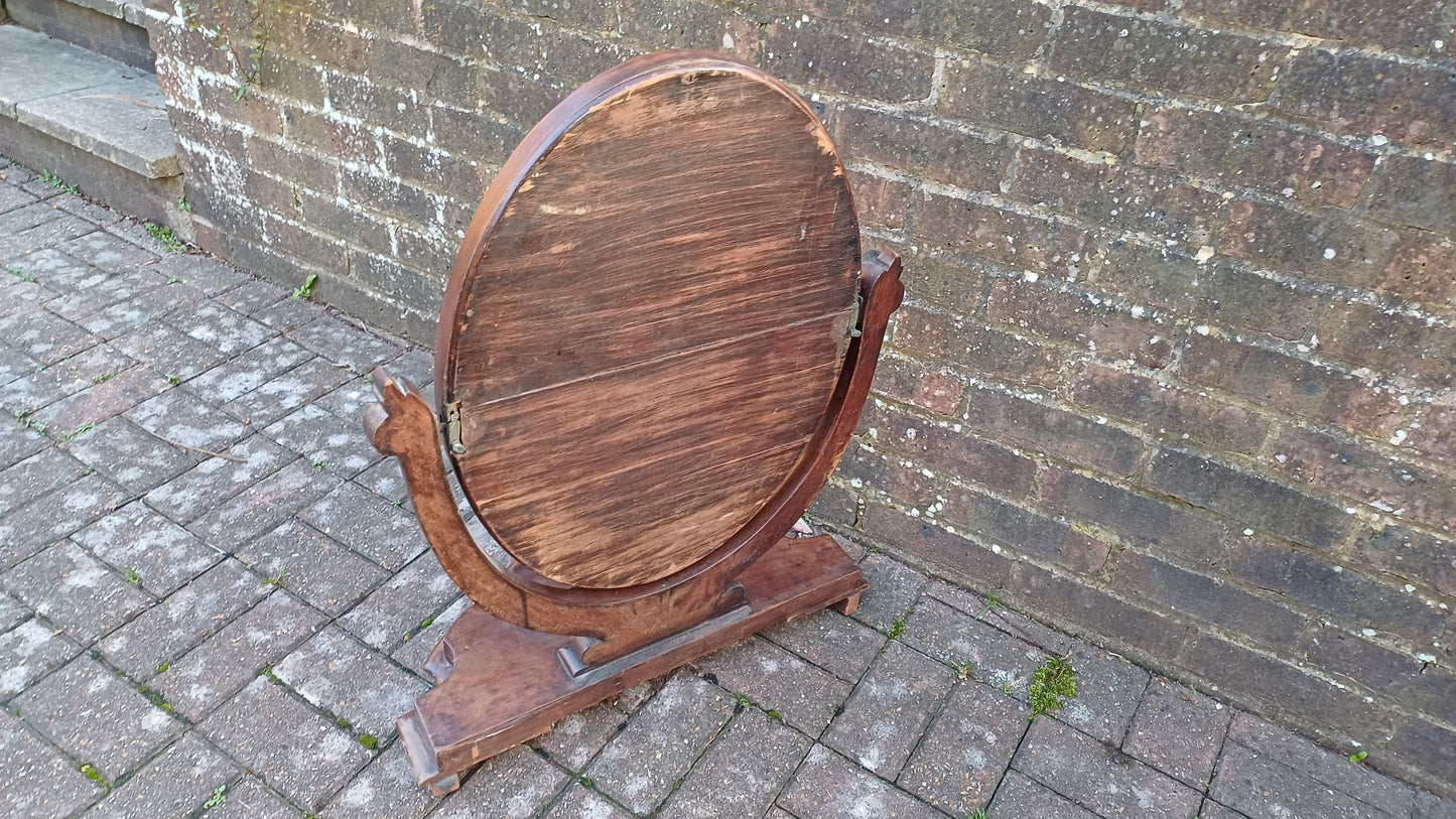 Huge Outstanding Vintage Oval Victorian Dressing Table Mirror.