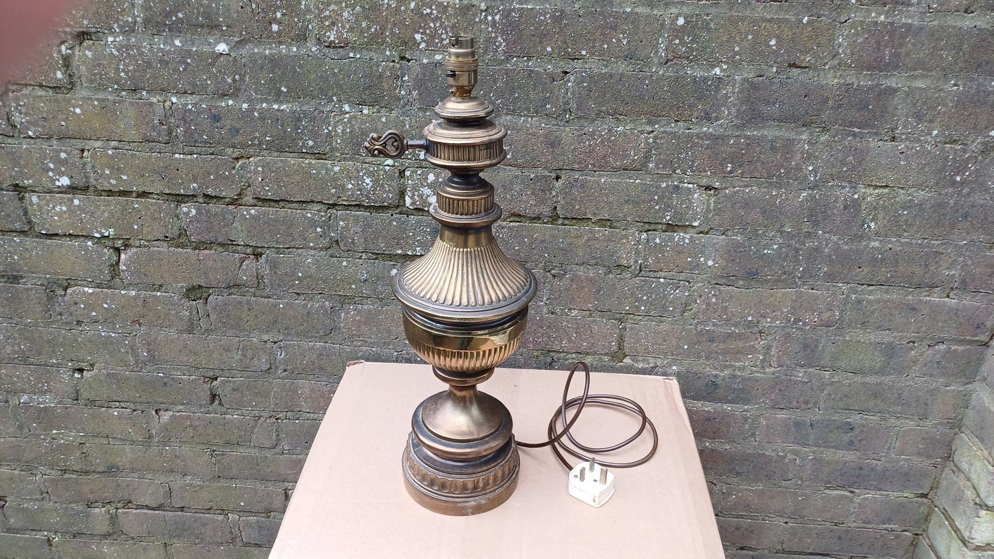 Vintage Mock Victorian Oil Lamp - electric table lamp, large 53cm tall