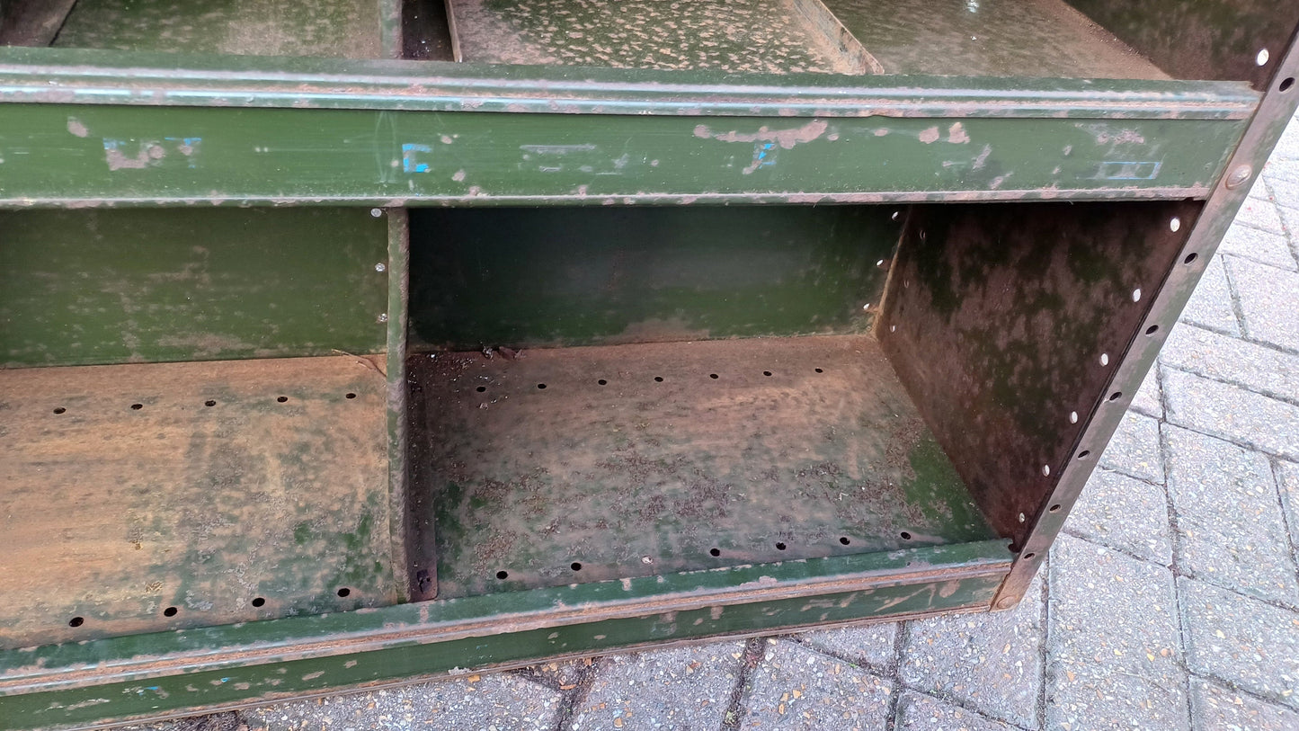 Vintage Industrial Painted Cubby Holes Shelves Storage Artisan