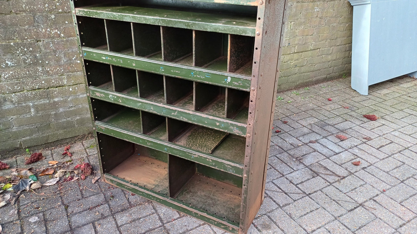 Vintage Industrial Painted Cubby Holes Shelves Storage Artisan