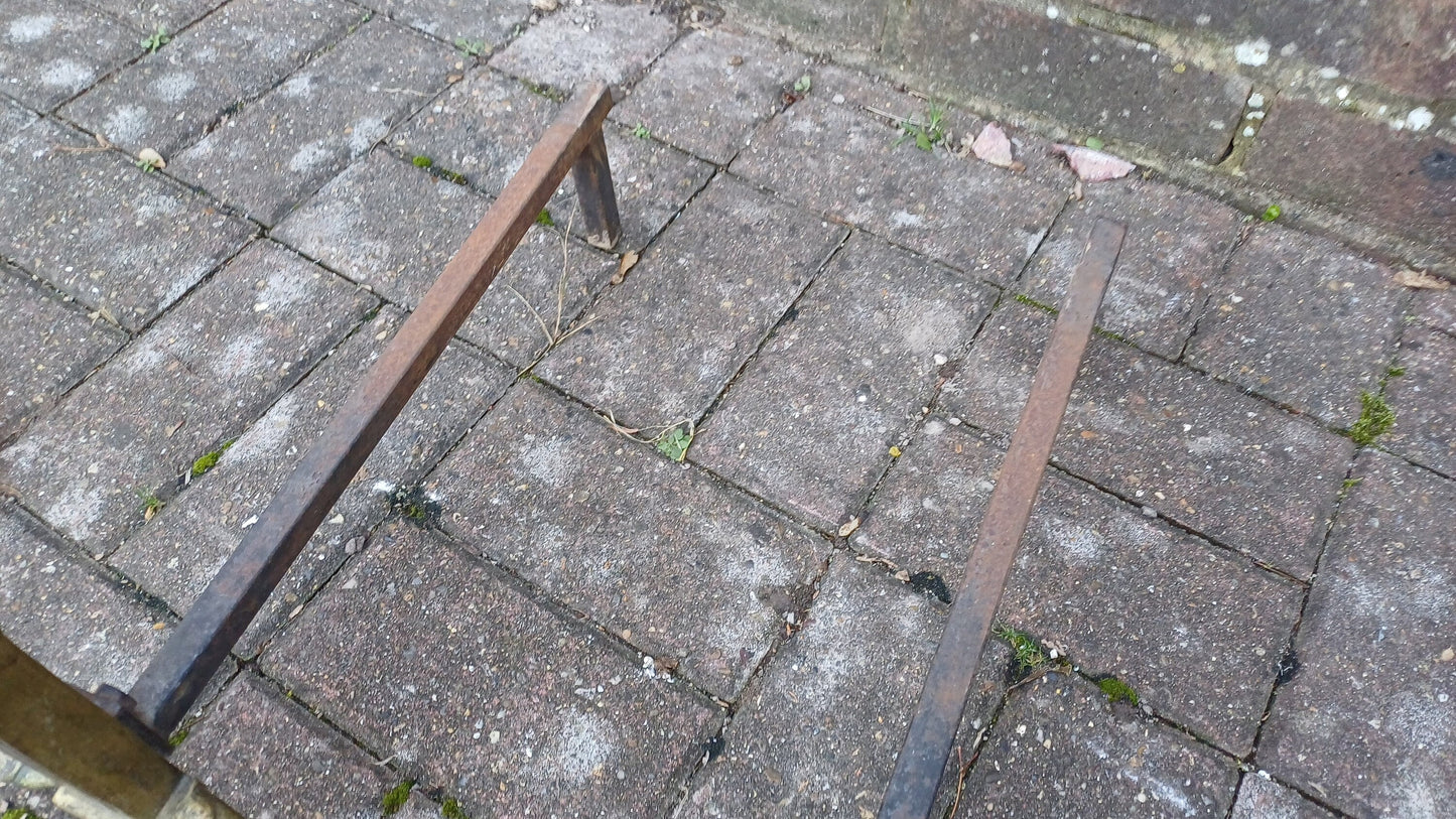 Pair of Vintage Brass and Iron Fire Dogs