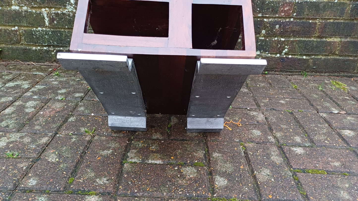 Unusual Vintage Teak Cubby Holes Shelves Collector Artisan Display Art Deco. wool storage?