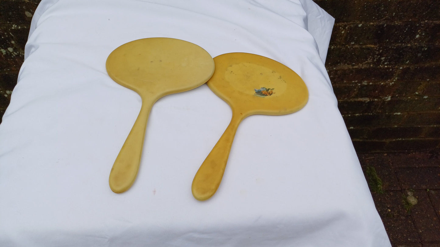 1950s pair of hand mirrors - great size - very handy 33cm x 20cm