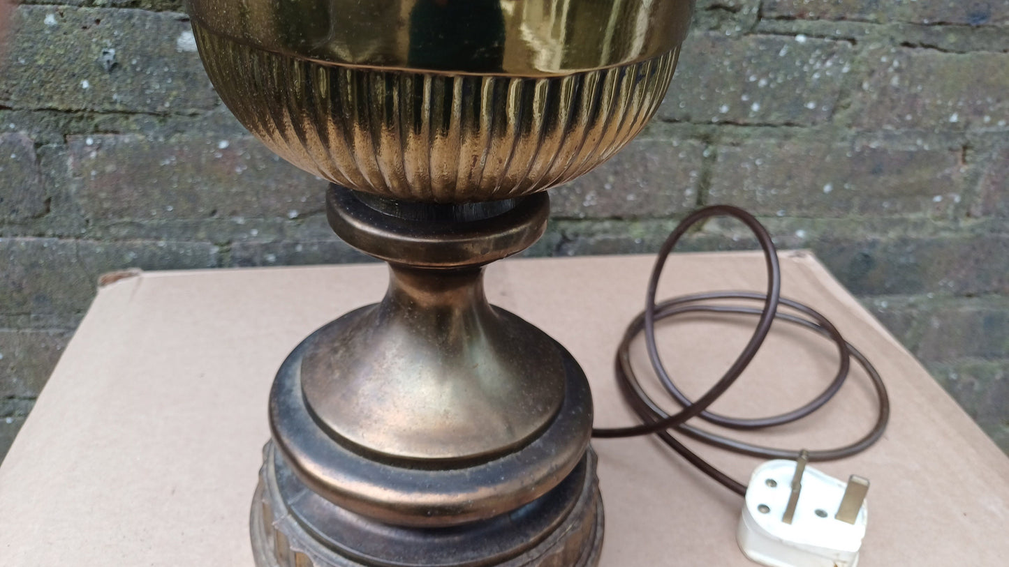 Vintage Mock Victorian Oil Lamp - electric table lamp, large 53cm tall
