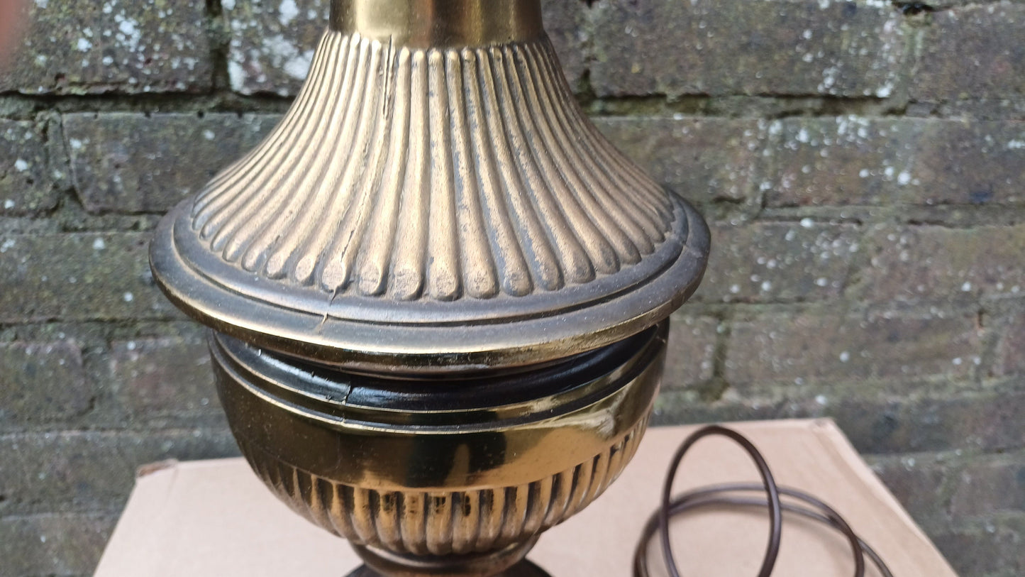 Vintage Mock Victorian Oil Lamp - electric table lamp, large 53cm tall
