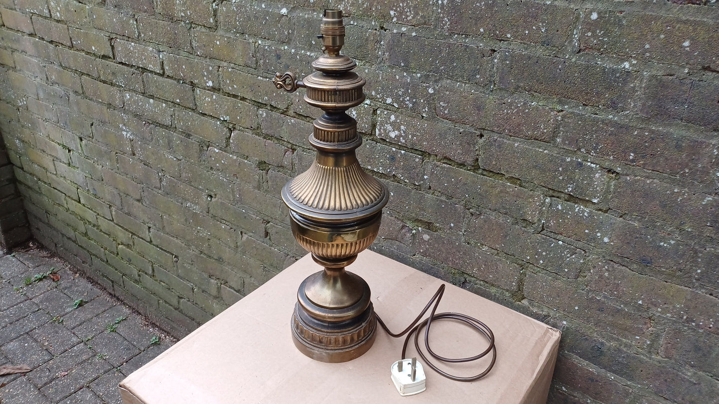 Vintage Mock Victorian Oil Lamp - electric table lamp, large 53cm tall