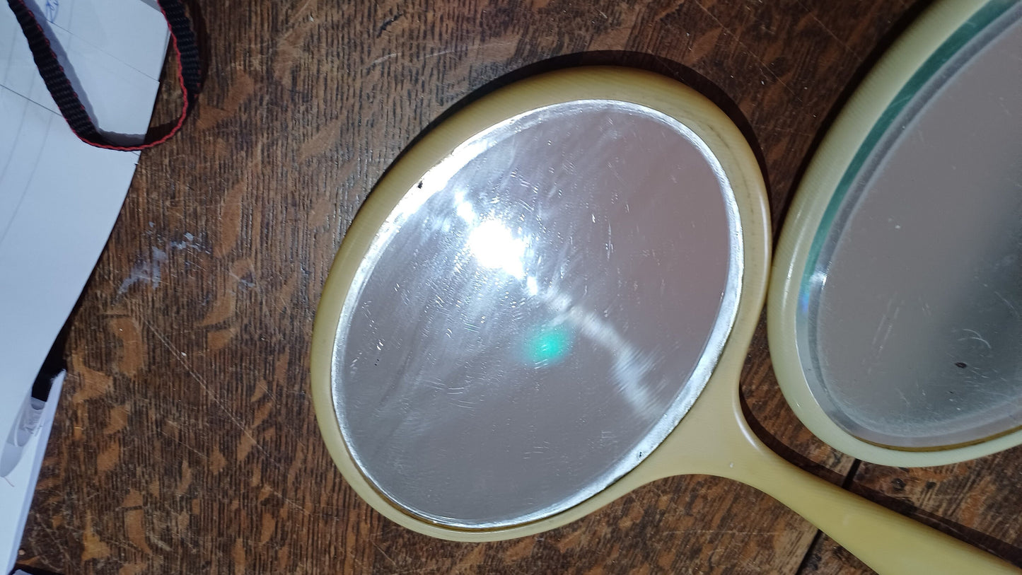1950s pair of hand mirrors - great size - very handy 33cm x 20cm