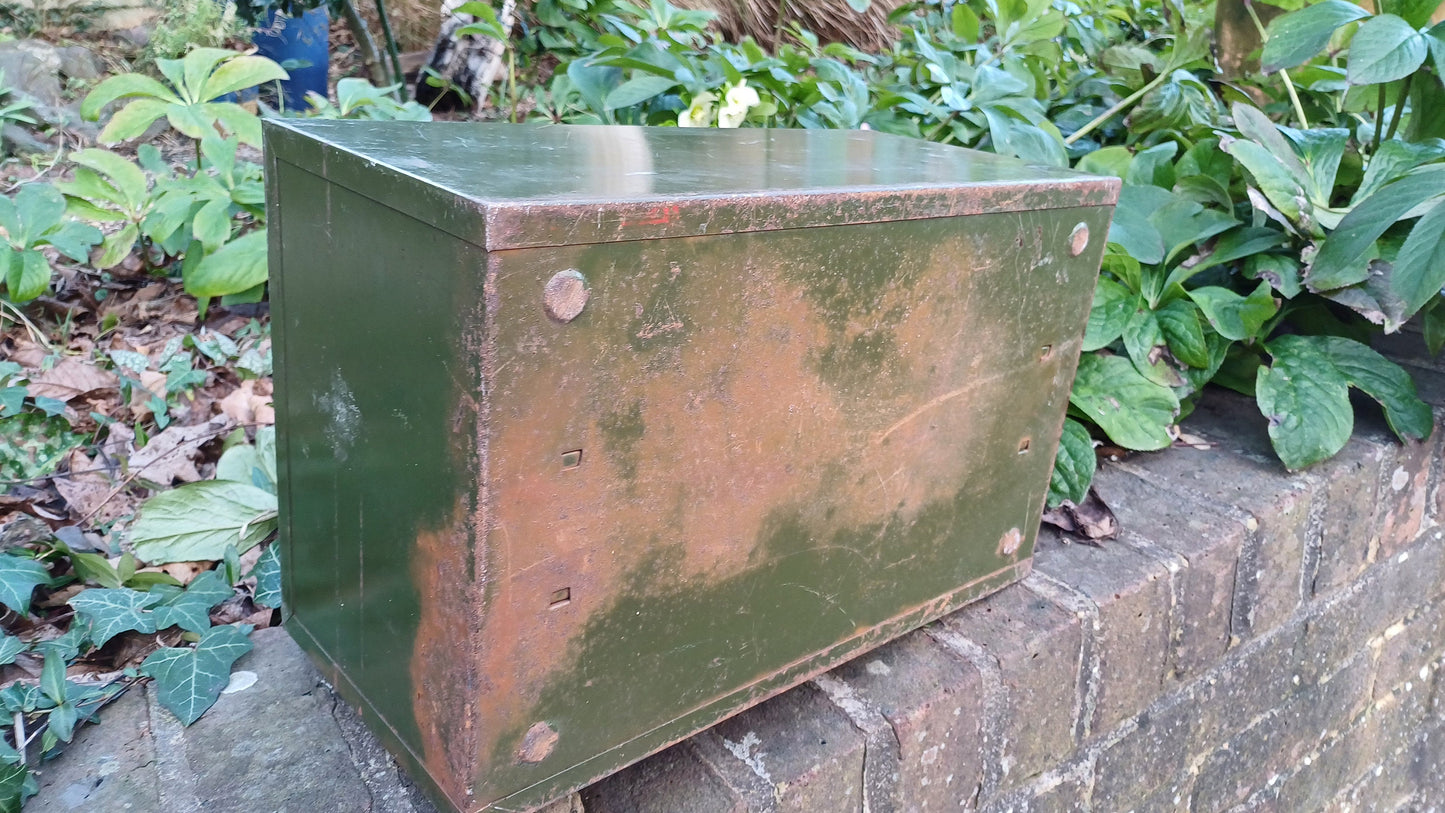 Vintage Retro Industrial Metal Filing Drawer Desk Storage