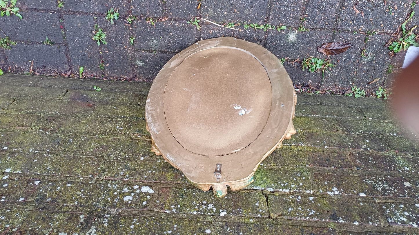 Vintage Composite Cherub Gold Gilt Decorative Mirror.