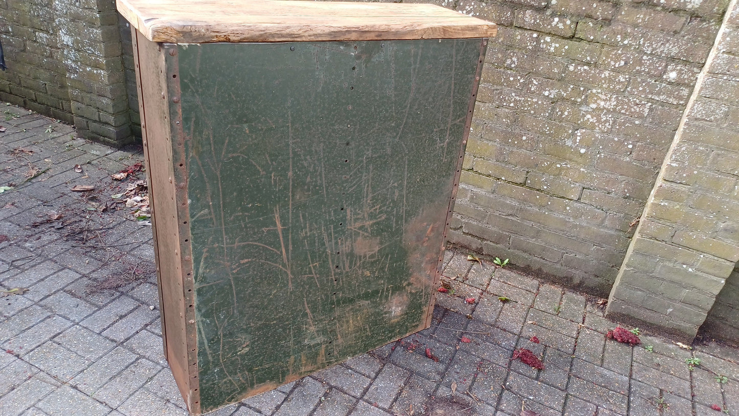 Vintage Industrial Painted Cubby Holes Shelves Storage Artisan