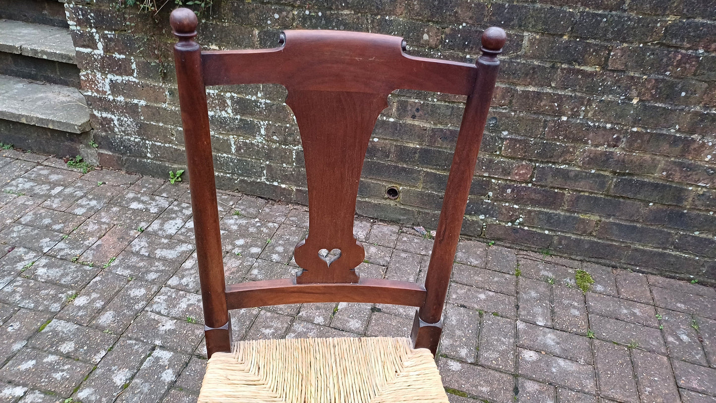Vintage Mahogany Rush Seated Occasional Chair