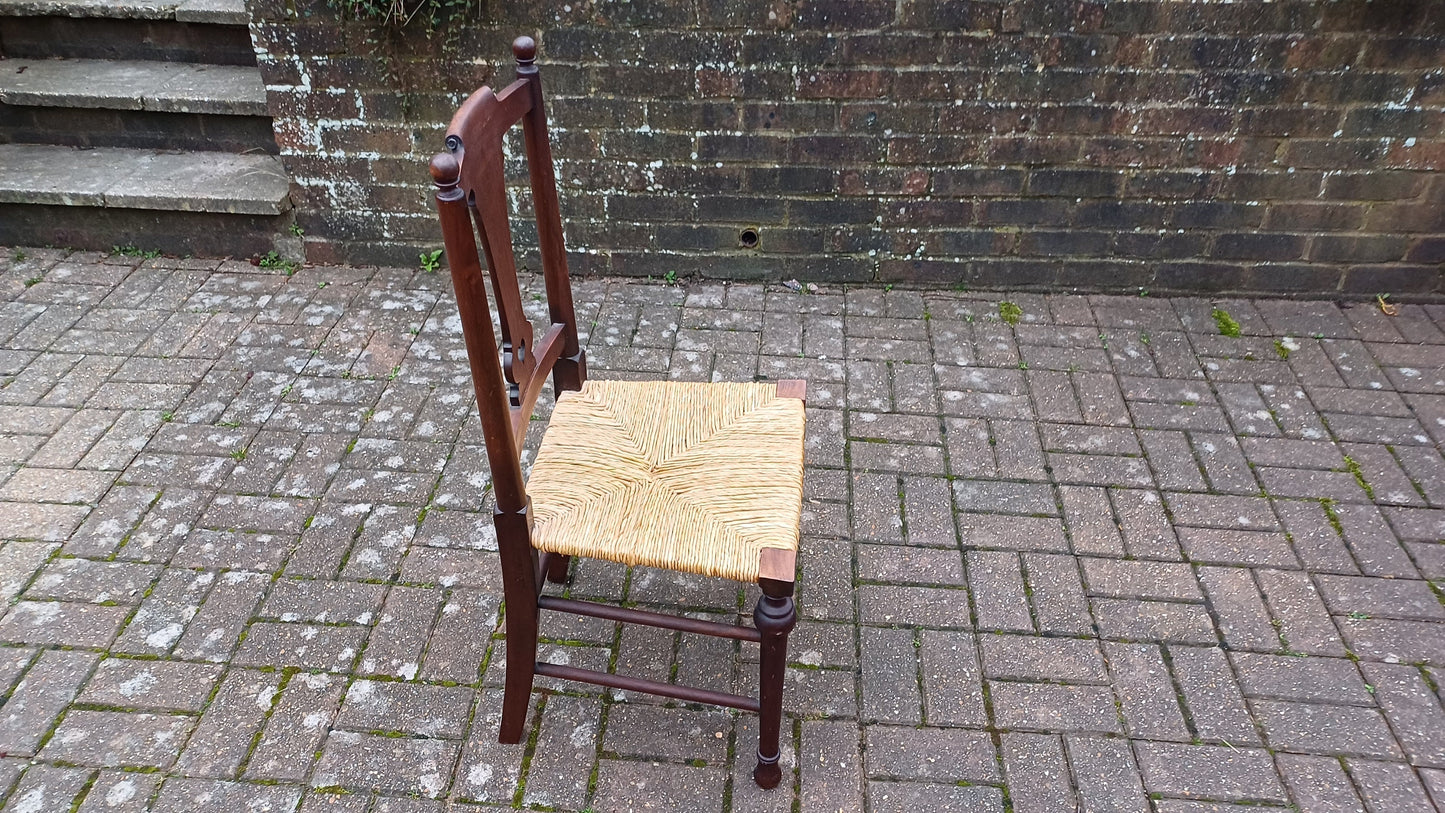 Vintage Mahogany Rush Seated Occasional Chair