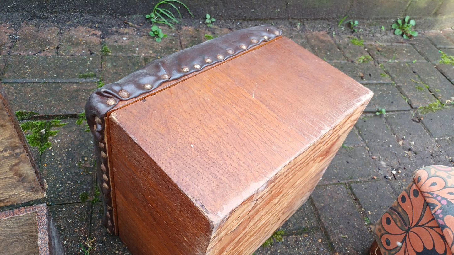 3 Vintage Storage Boxes Stools For Restoration Footstool Needlework