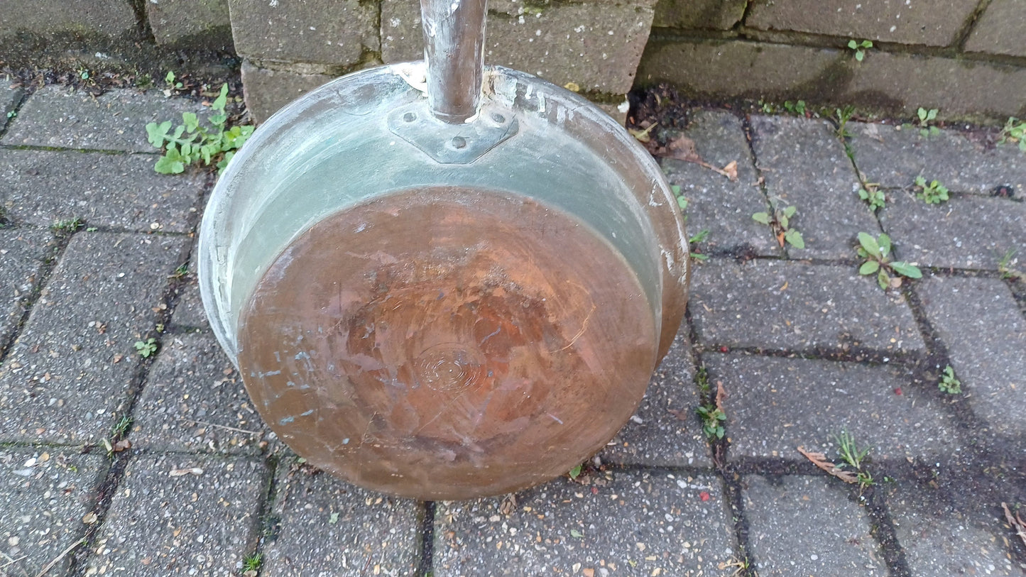 Large Vintage Copper Chestnut Roaster Fireplace Decoration Warming Pan