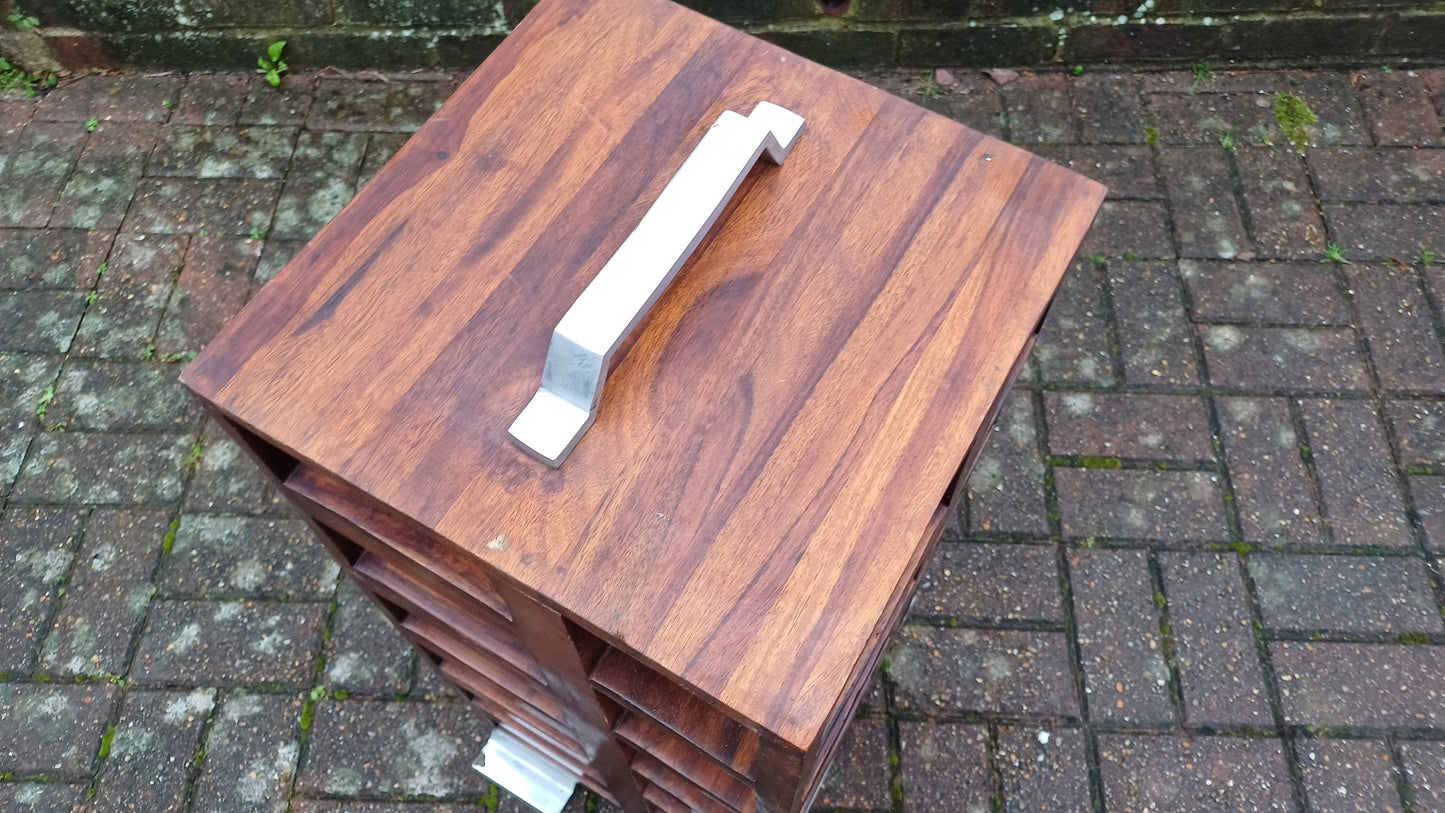 Unusual Vintage Teak Cubby Holes Shelves Collector Artisan Display Art Deco. wool storage?