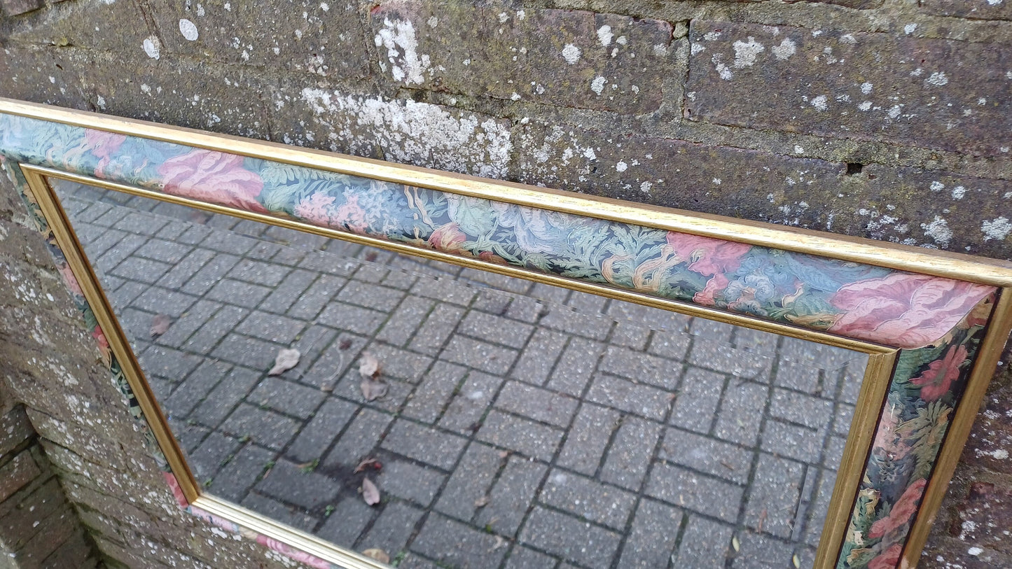 Large Classic 80’s Chic Floral Flower Decorative Mirror Bevelled Glass 88 x 63 cm
