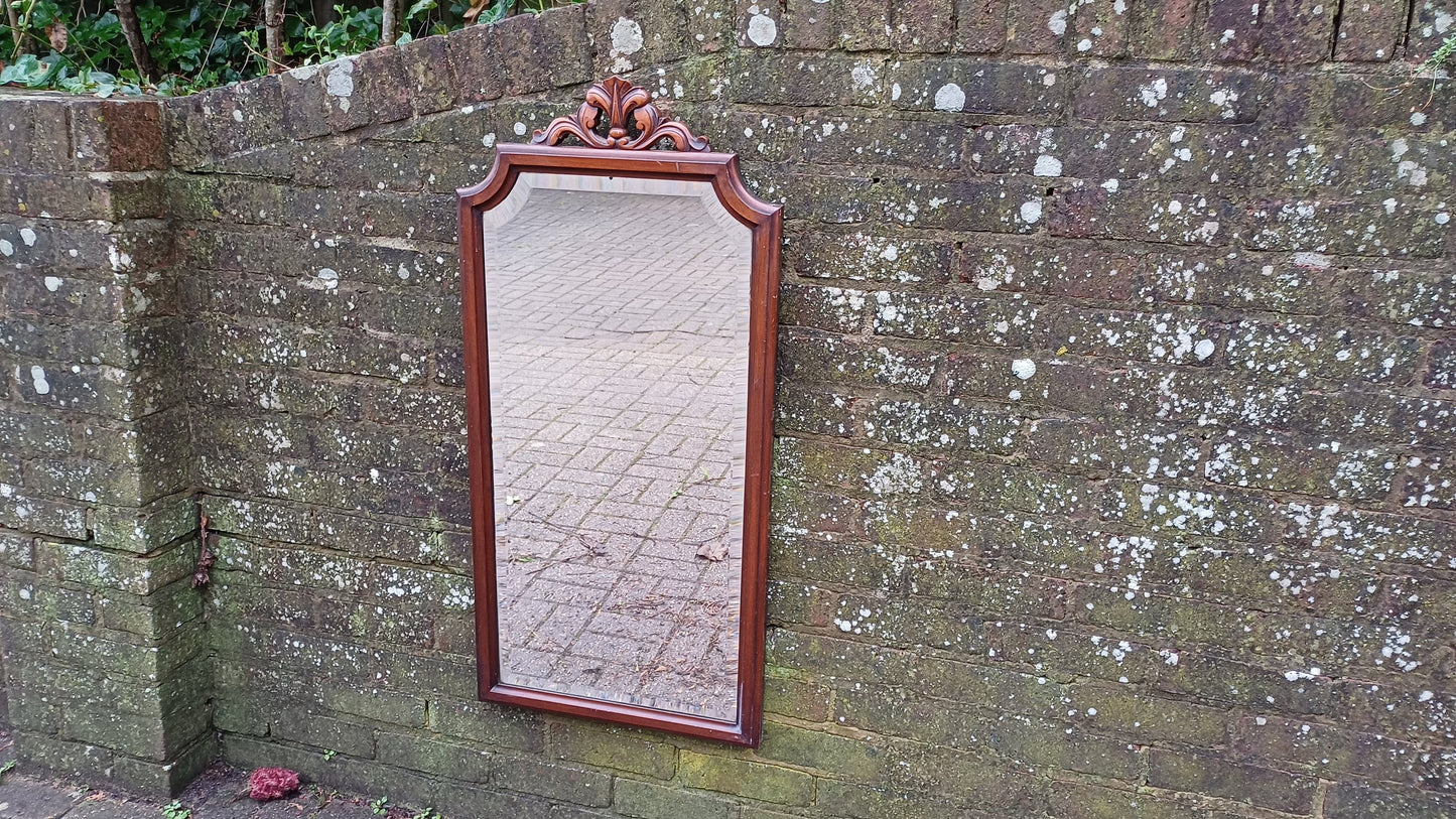 Superb Imposing Victorian Mahogany Wall Mirror Superb Quality. 99 x 47 cm