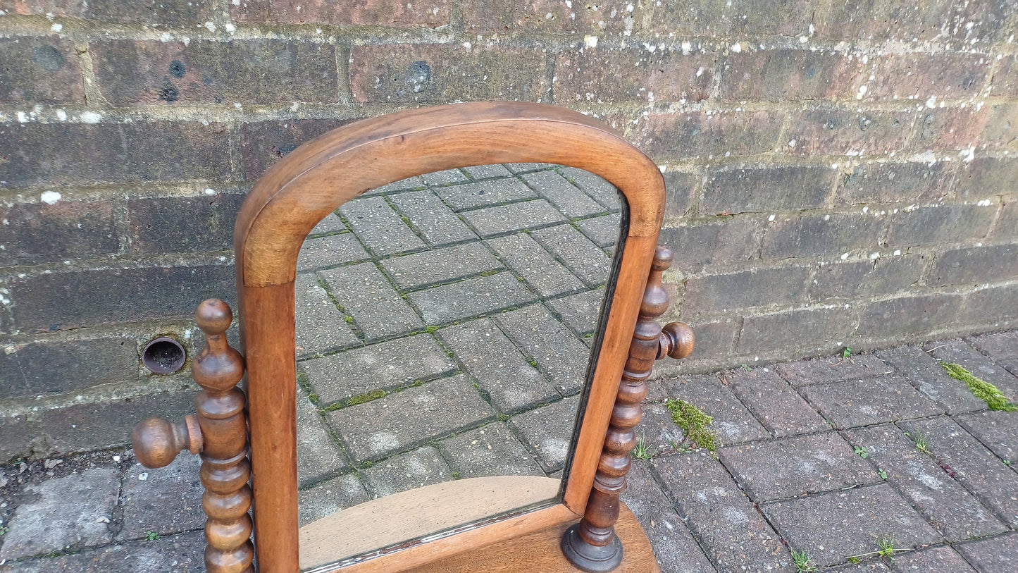 Vintage Victorian Stripped Dressing Table Mirror Swing Mechanism.