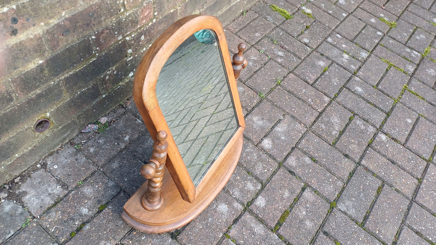 Vintage Victorian Stripped Dressing Table Mirror Swing Mechanism.