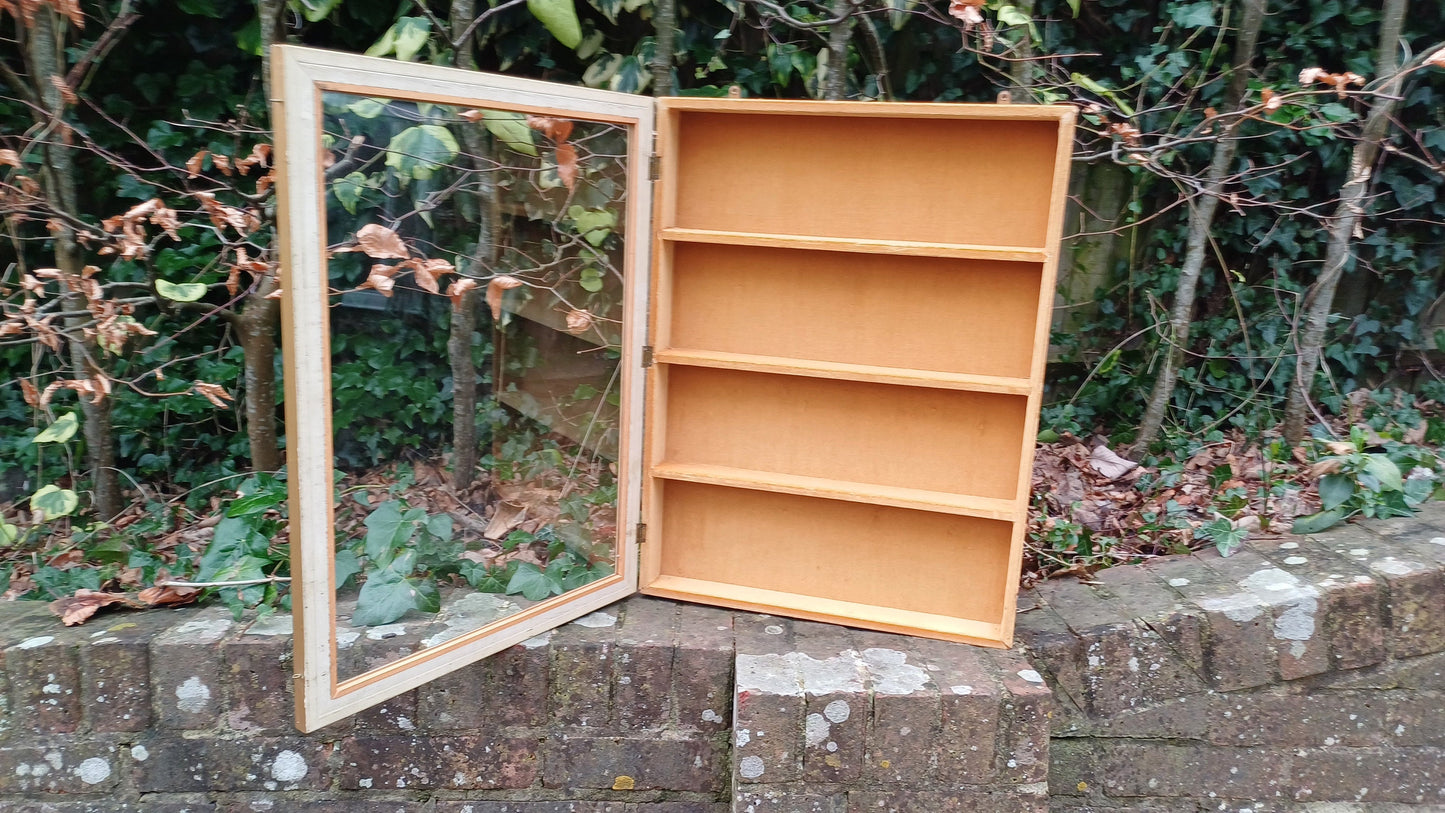 Vintage 70s Collector Jewellery Display Case Cupboard Gold and Velvet