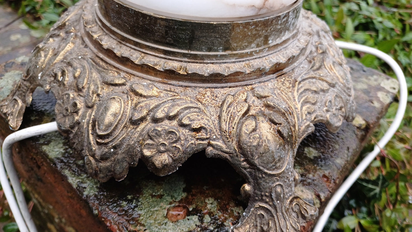 Huge, Sumptuous and Large Vintage Marbe and Gold Decorative Bedside Lamp.