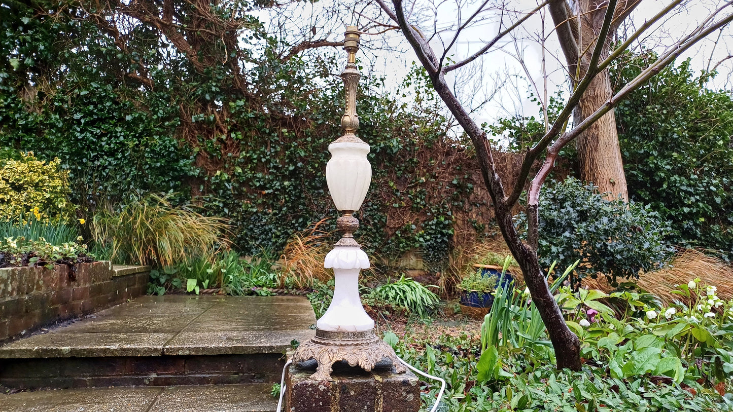 Huge, Sumptuous and Large Vintage Marbe and Gold Decorative Bedside Lamp.