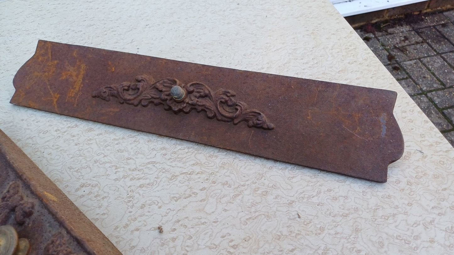 Pair of Heritage Vintage Iron Fireplace Hearth Basket Fronts Decorative Iron