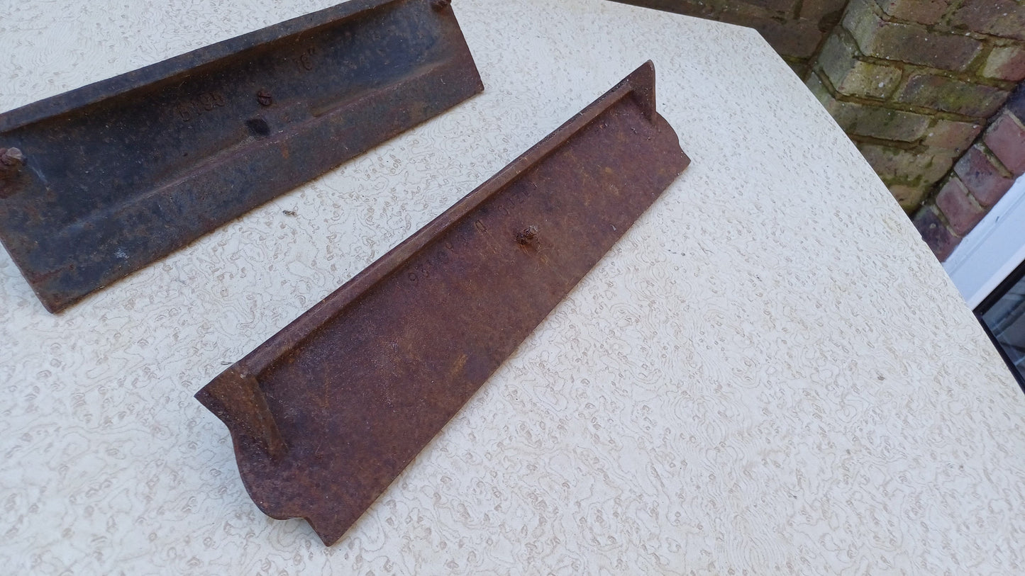 Pair of Heritage Vintage Iron Fireplace Hearth Basket Fronts Decorative Iron