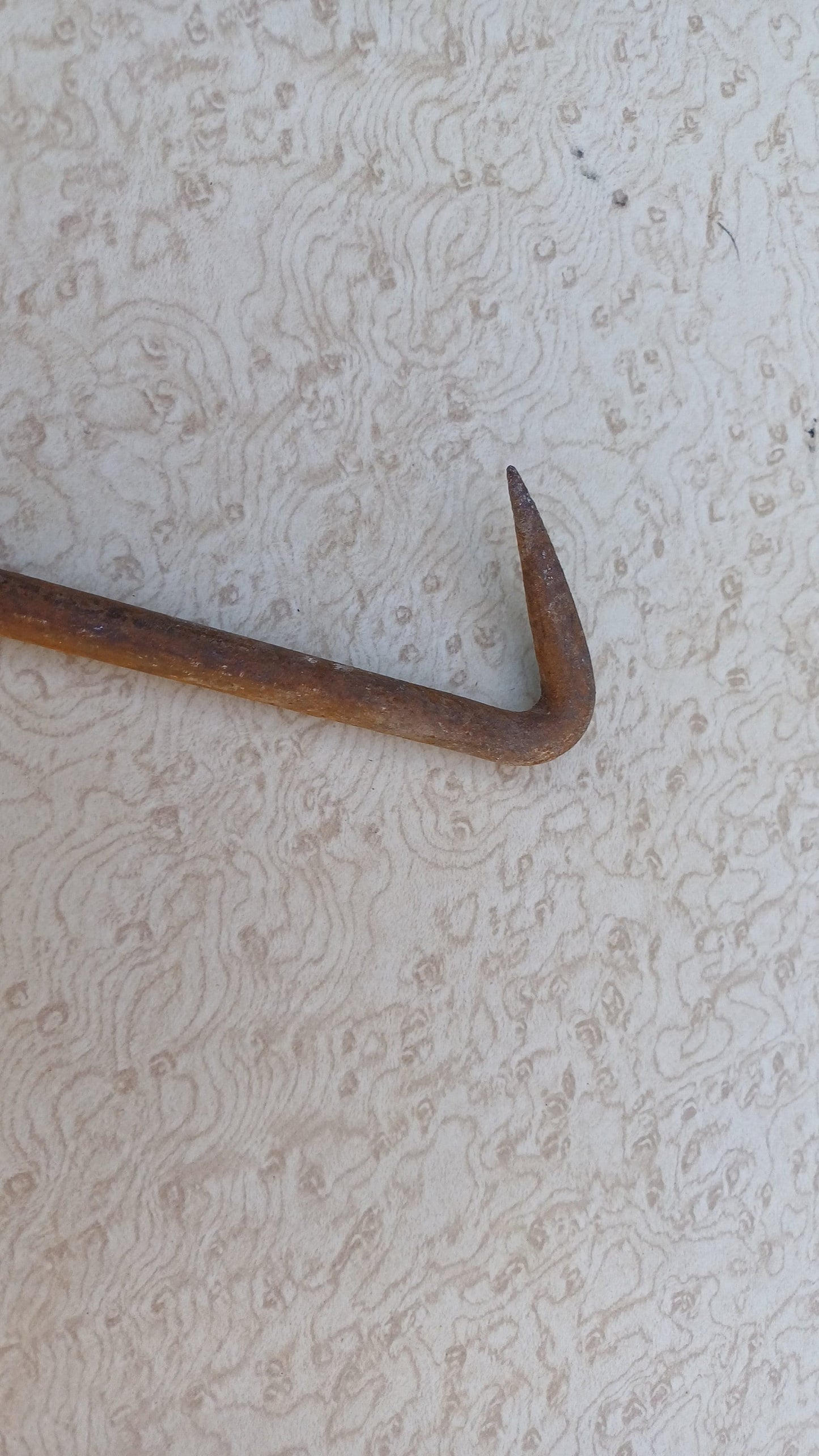 Dramatic and Nasty Looking Victorian Iron Hook. Very Unusual. Fire Iron Fireplace. Long Shaft 81cm