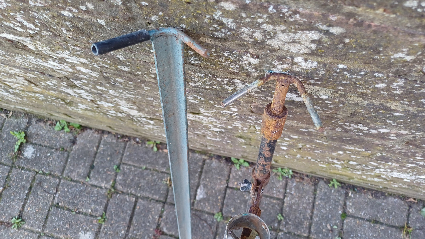 Pair of Retro Vintage Metal Fishing Rod Stands Brent Hailsham Sussex.