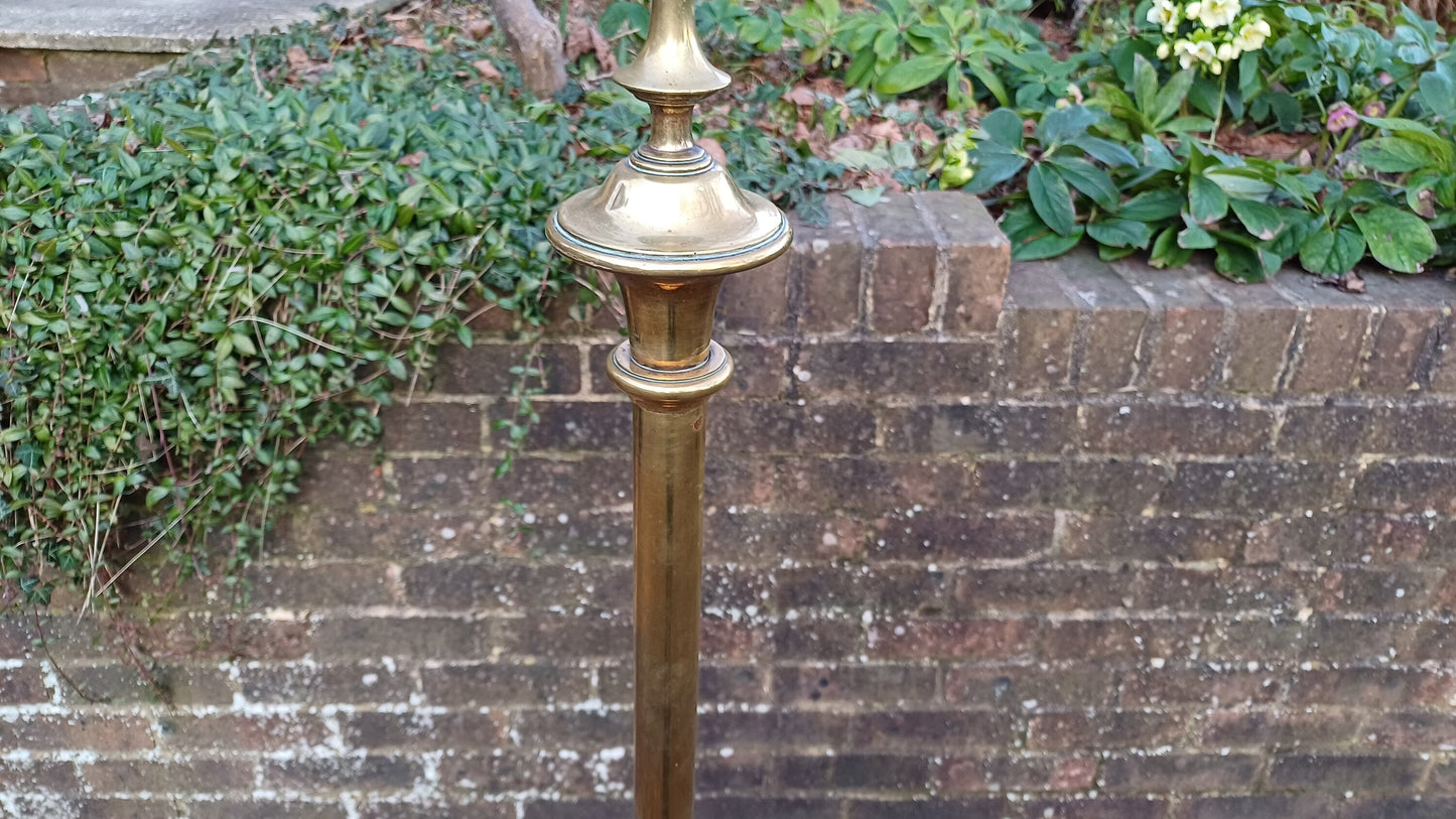 Impressive Top Quality Brass Victorian Standard Lamp. Very Heavy.
