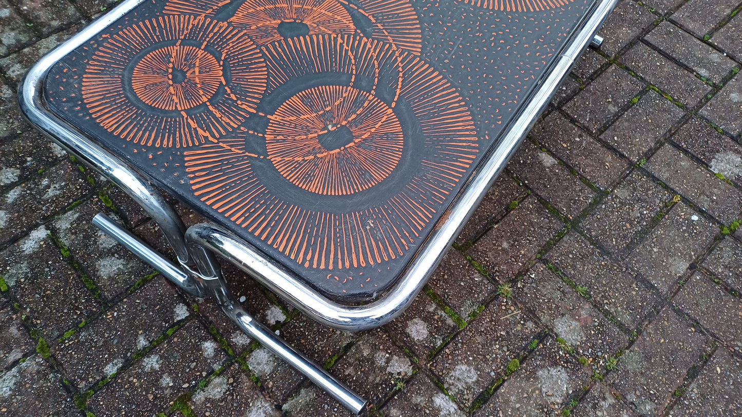 Wow! Zany Superb Vintage Retro 70's Chrome Coffee Table.