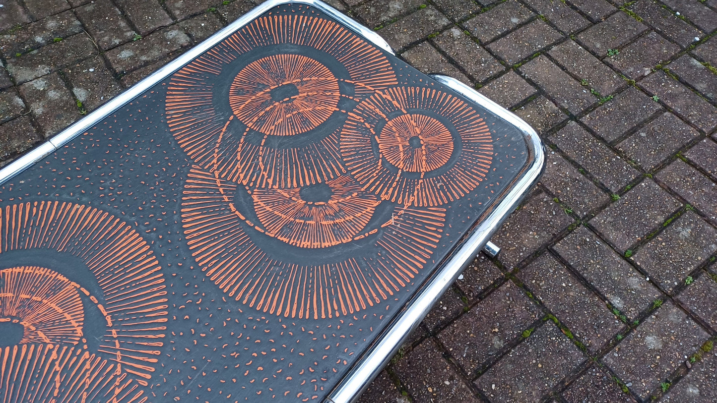 Wow! Zany Superb Vintage Retro 70's Chrome Coffee Table.