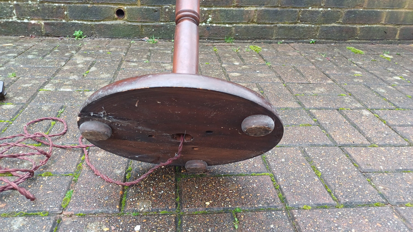 Vintage Early 20th Century Stained and Turned Standard Lamp.
