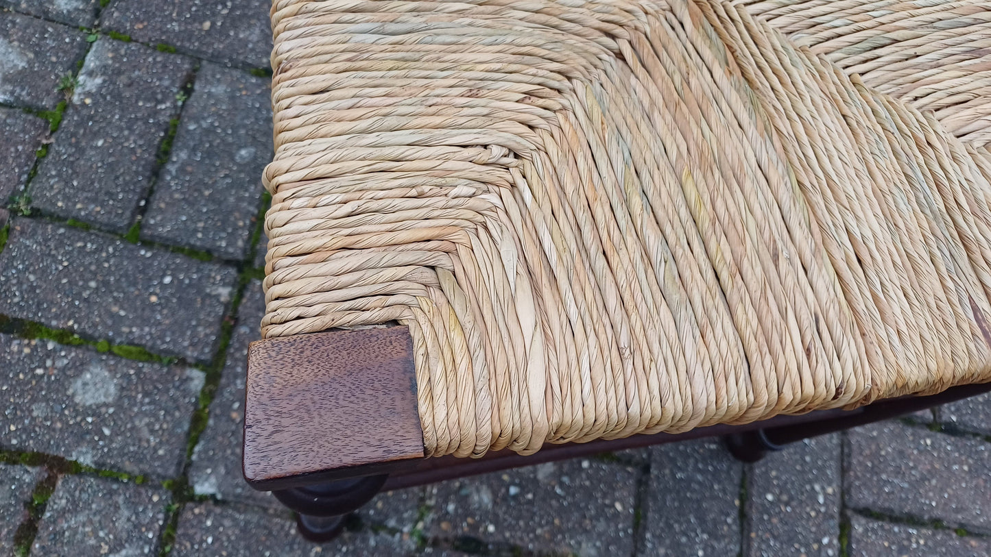 Vintage Mahogany Rush Seated Occasional Chair